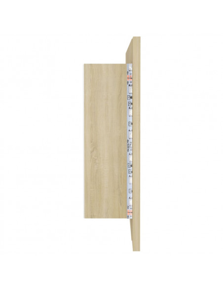 Armadietto a Specchio con Luci LED Rovere Sonoma in Acrilico