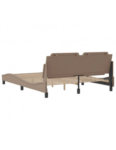 Giroletto con Luci LED Cappuccino 160x200 cm in Similpelle