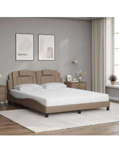 Letto con Materasso Cappuccino 160x200cm Similpelle 2