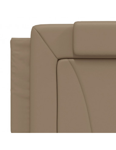 Giroletto con Luci LED Cappuccino 160x200 cm in Similpelle