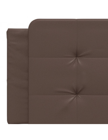 Giroletto con Testiera Marrone 160x200 cm in Similpelle