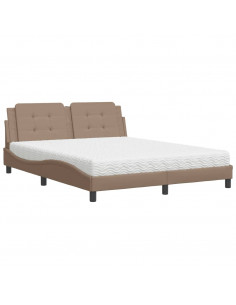 Letto con Materasso Cappuccino 160x200cm Similpelle