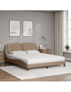 Letto con Materasso Cappuccino 160x200cm Similpelle 2