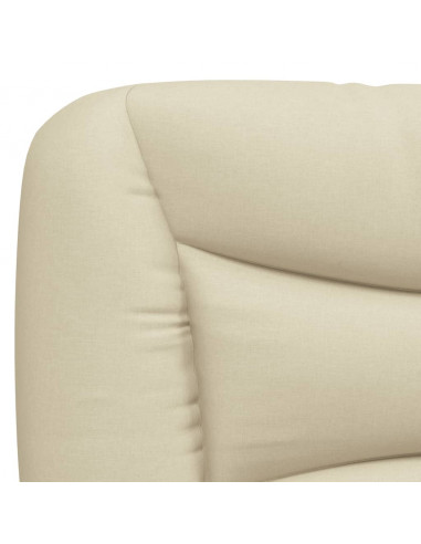 Letto con Materasso Crema 180x200 cm in Tessuto