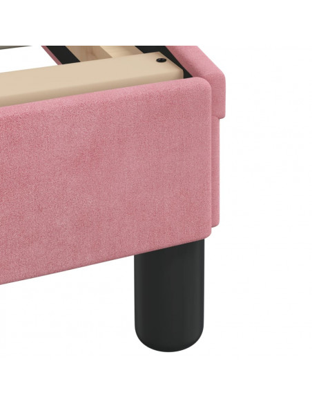 Letto con Materasso Rosa 140x200 cm in Velluto