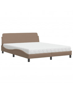 Letto con Materasso Cappuccino 160x200cm Similpelle