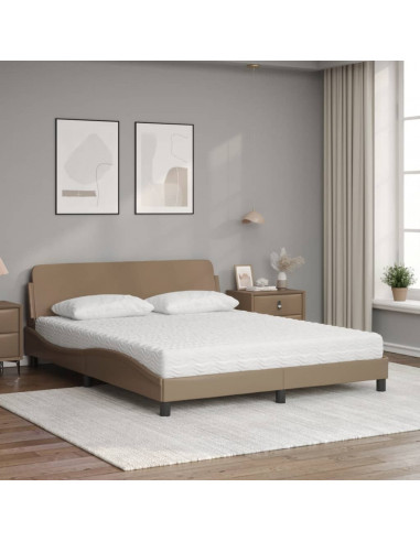 Letto con Materasso Cappuccino 160x200cm Similpelle