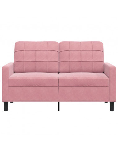Divano a 2 Posti Rosa 120 cm in Velluto