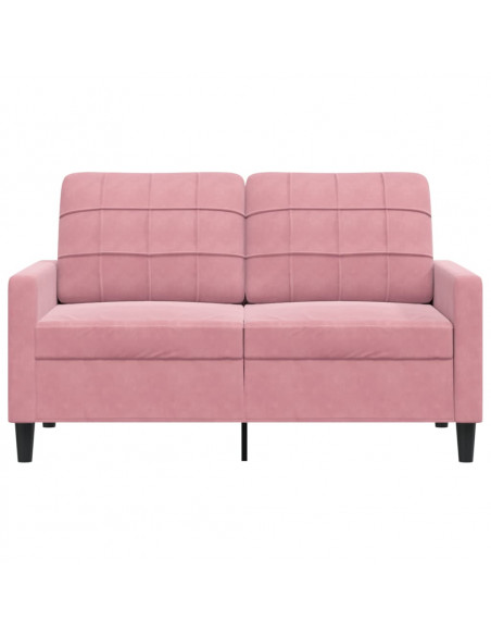 Divano a 2 Posti Rosa 120 cm in Velluto