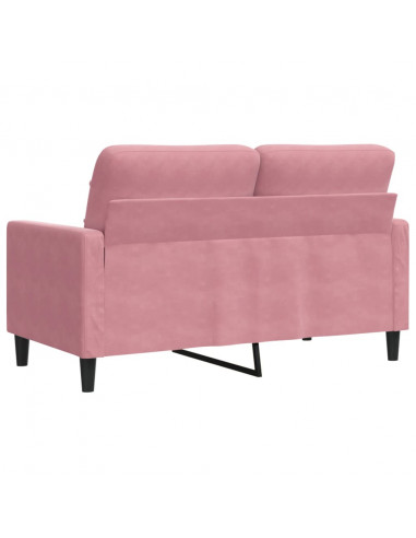 Divano a 2 Posti Rosa 120 cm in Velluto
