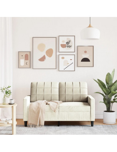 Divano a 2 Posti crema 120 cm in Velluto