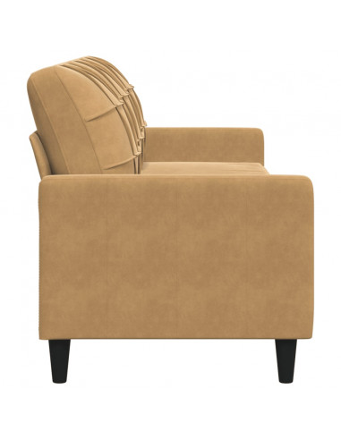 Divano a 3 Posti Marrone 210 cm in Velluto