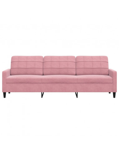 Divano a 3 Posti rosa 210 cm in Velluto