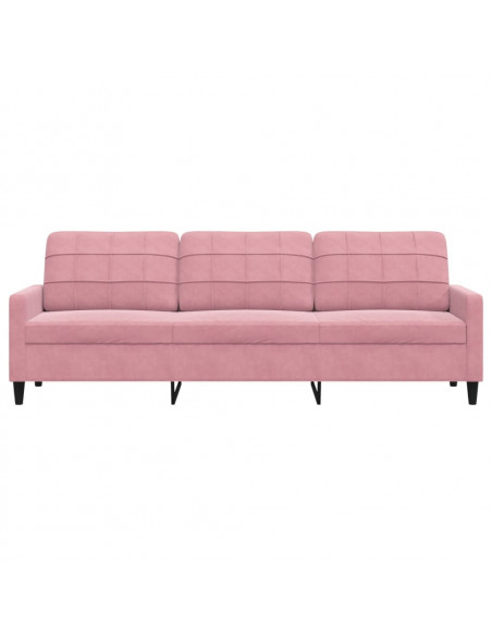 Divano a 3 Posti rosa 210 cm in Velluto