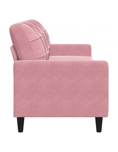 Divano a 3 Posti rosa 210 cm in Velluto