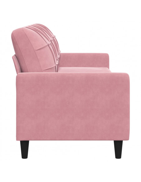 Divano a 3 Posti rosa 210 cm in Velluto