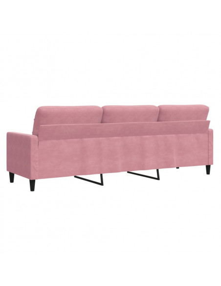 Divano a 3 Posti rosa 210 cm in Velluto