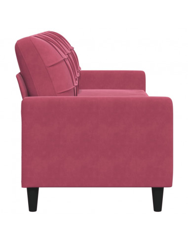 Divano a 3 Posti Rosso Vino 210 cm in Velluto