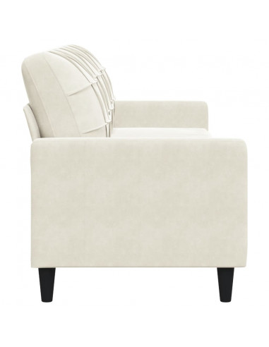 Divano a 3 Posti Crema 210 cm in Velluto