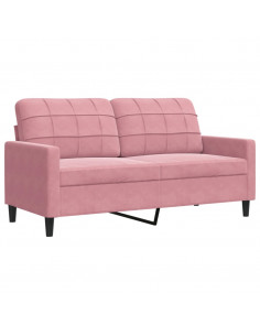 Divano a 2 Posti Rosa 140 cm in Velluto