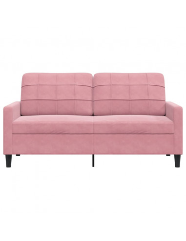 Divano a 2 Posti Rosa 140 cm in Velluto