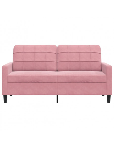 Divano a 2 Posti Rosa 140 cm in Velluto