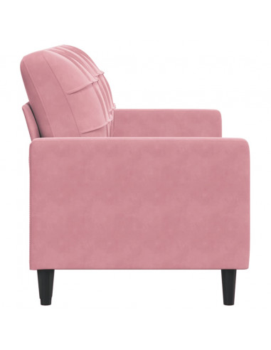 Divano a 2 Posti Rosa 140 cm in Velluto