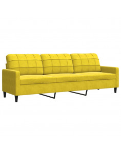 Divano a 3 Posti Giallo 210 cm in Velluto