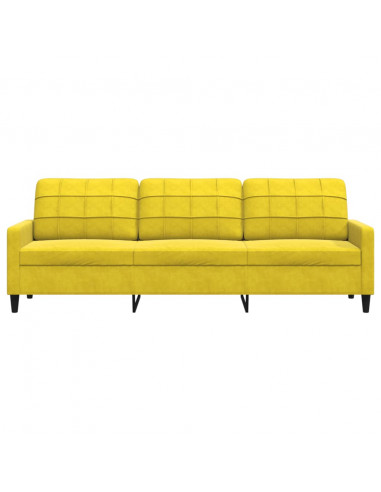 Divano a 3 Posti Giallo 210 cm in Velluto