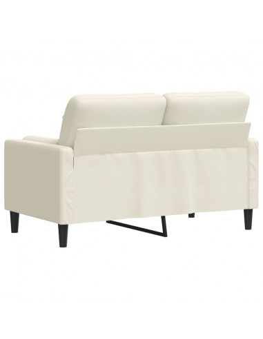 Divano a 2 Posti con Cuscini Crema 120 cm in Velluto