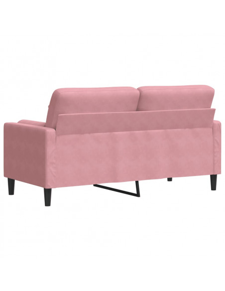 Divano a 2 Posti con Cuscini Rosa 140 cm in Velluto