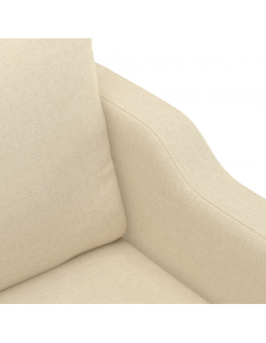 Set Divani 3 pz con Cuscini Crema in Tessuto