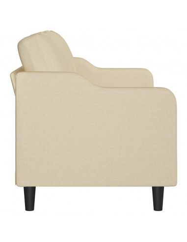 Divano a 3 Posti Crema 180 cm in Tessuto