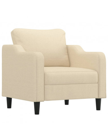 Set Divani 3 pz con Cuscini Crema in Tessuto