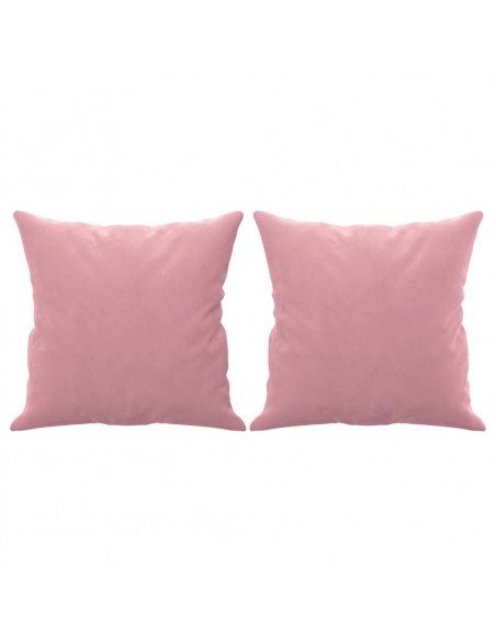 Divano a 2 Posti con Cuscini Rosa 120 cm in Velluto