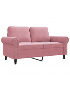 Divano a 2 Posti Rosa 120 cm in Velluto