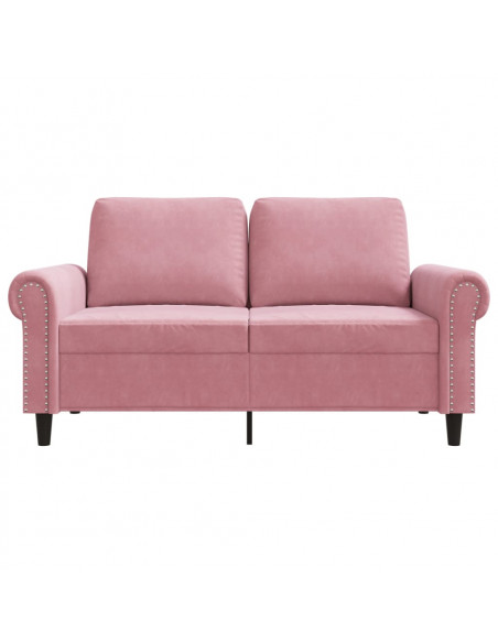 Divano a 2 Posti Rosa 120 cm in Velluto