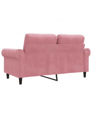 Divano a 2 Posti Rosa 120 cm in Velluto
