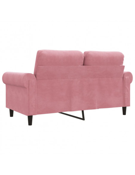 Divano a 2 Posti Rosa 120 cm in Velluto