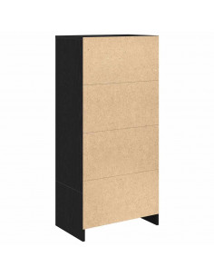 Armadio con Cassetto Rovere Nero 55,5x34x119,5 cm in Truciolato 2