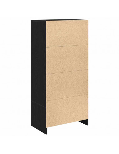 Armadio con Cassetto Rovere Nero 55,5x34x119,5 cm in Truciolato