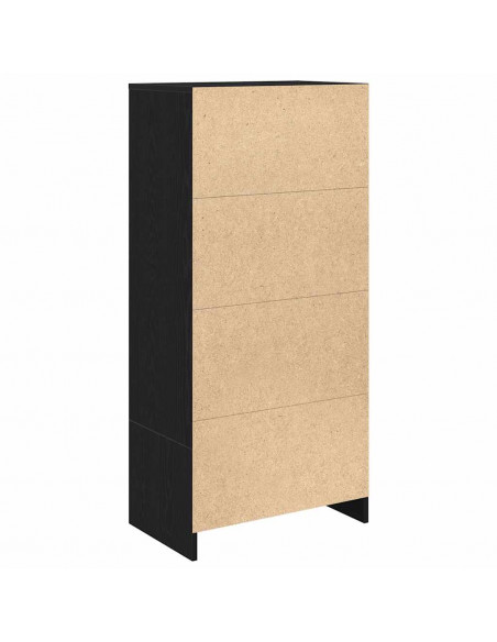 Armadio con Cassetto Rovere Nero 55,5x34x119,5 cm in Truciolato