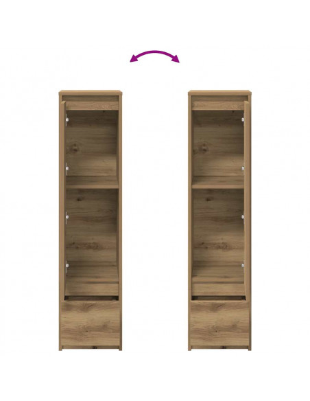Credenza Alta Rovere Artigianale 29,5x34x119,5 cm in Truciolato