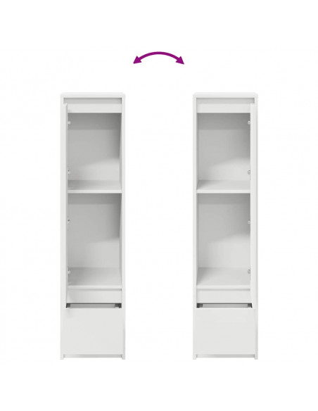 Credenza Bianca 29,5x34x119,5 cm in Legno Multistrato