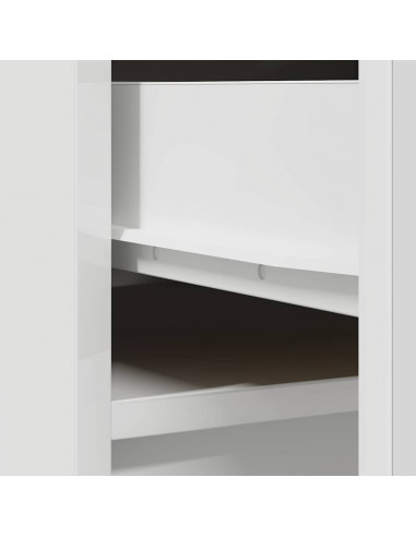 Credenza Bianca 37,5x35x180 cm in Legno Multistrato