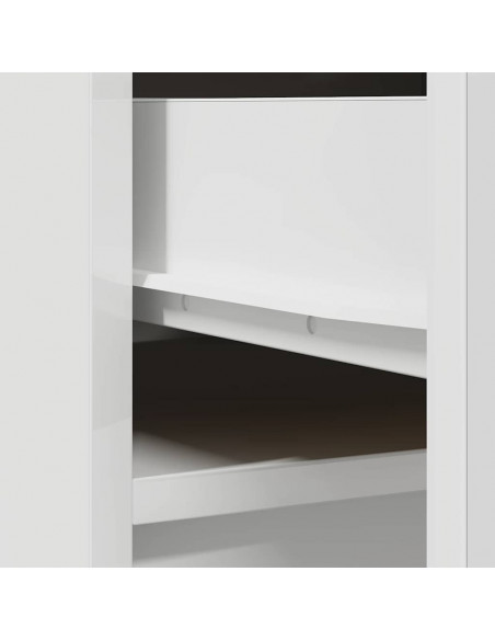 Credenza Bianca 37,5x35x180 cm in Legno Multistrato