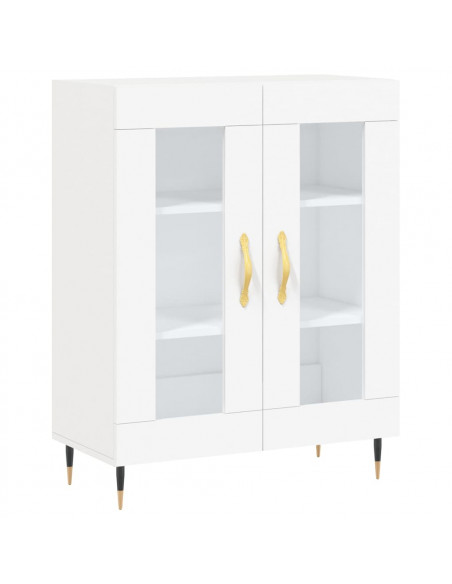 Credenza Bianca 69,5x34x180 cm in Legno Multistrato