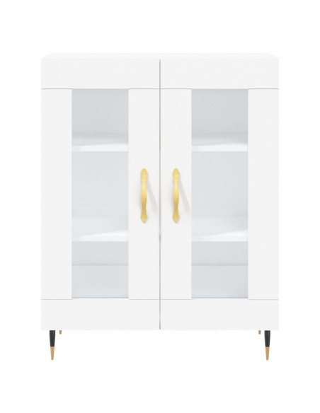 Credenza Bianca 69,5x34x180 cm in Legno Multistrato