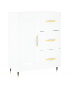 Credenza Bianca 69,5x34x180 cm in Legno Multistrato