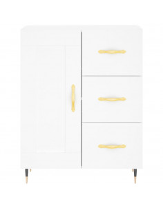 Credenza Bianca 69,5x34x180 cm in Legno Multistrato 2